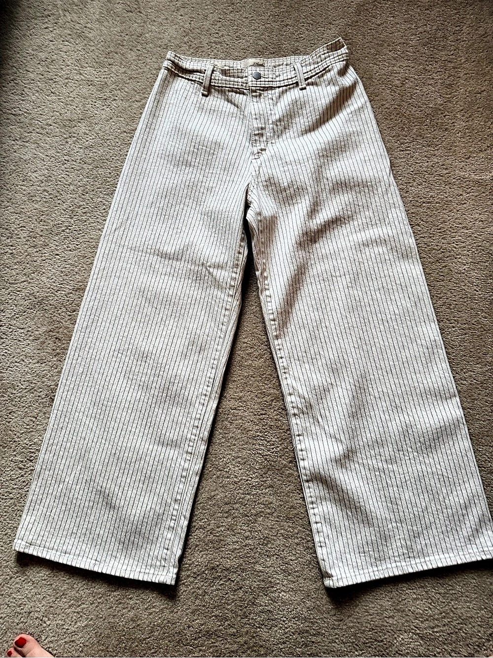 Universal Thread Sailor Wide Leg Pants White & Grey Size 10R